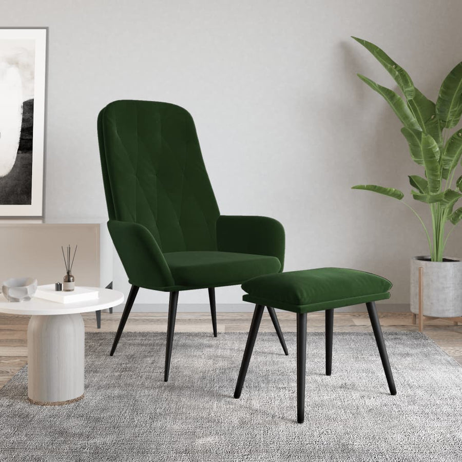 Relaxstoel Met Voetenbank Fluweel 1