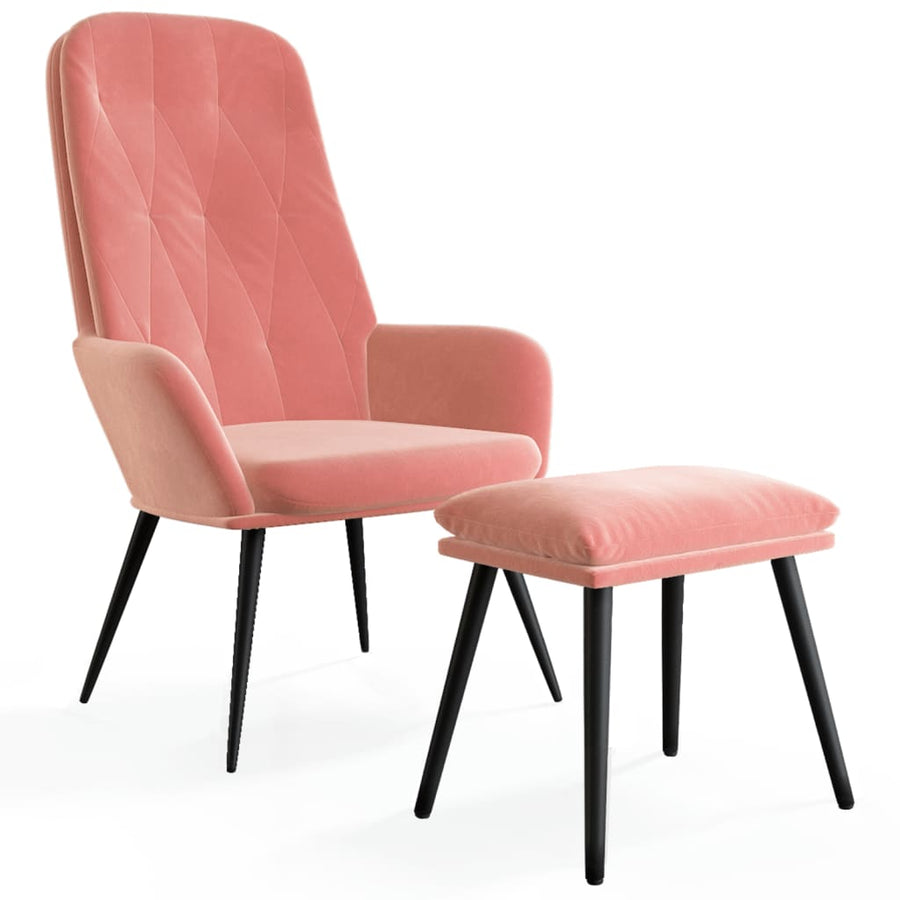 Relaxstoel Met Voetenbank Fluweel 1