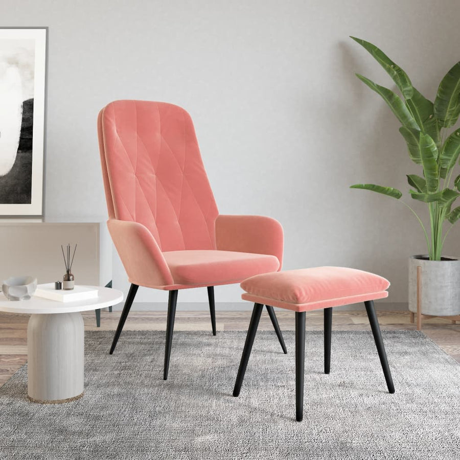 Relaxstoel Met Voetenbank Fluweel 1