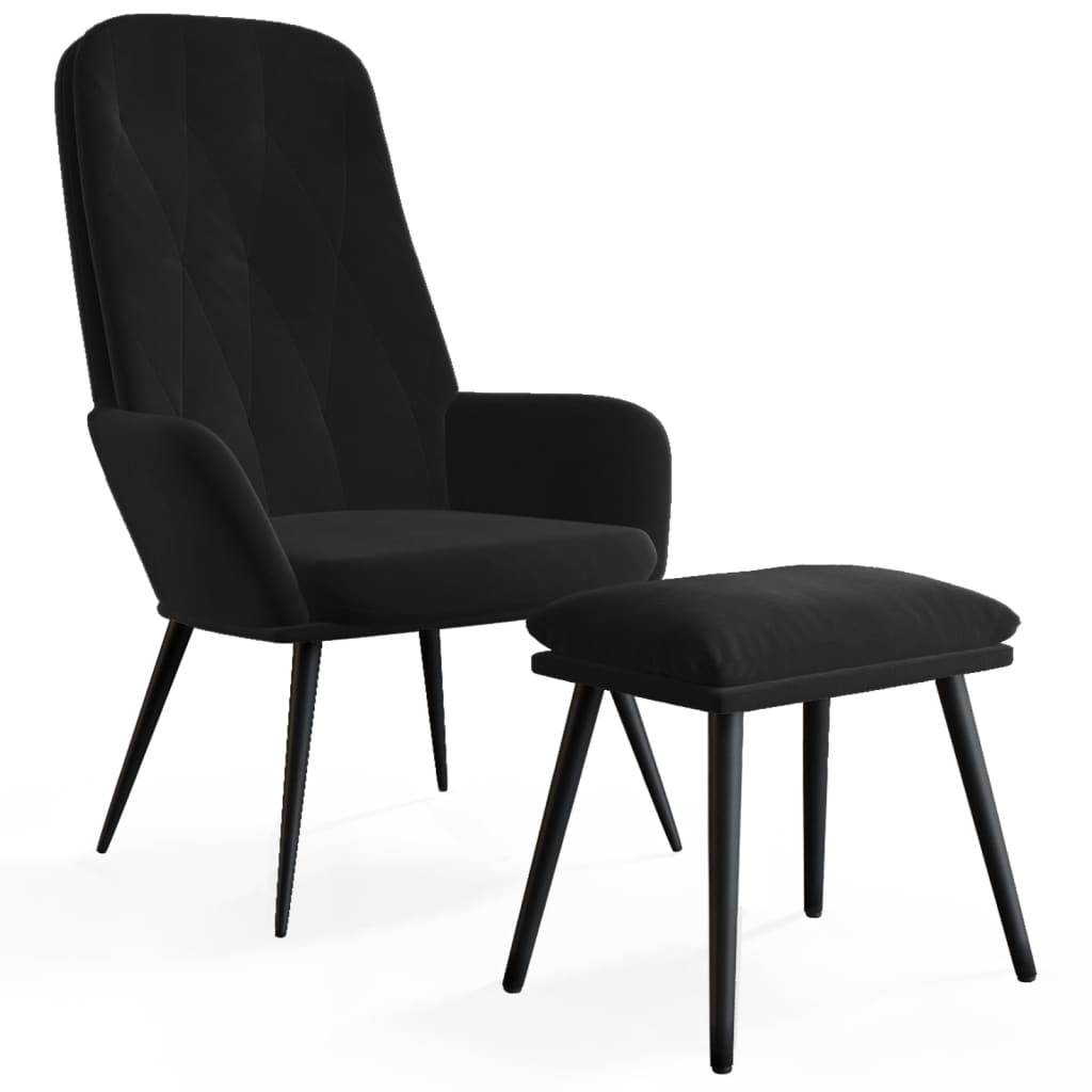Relaxstoel Met Voetenbank Fluweel 1