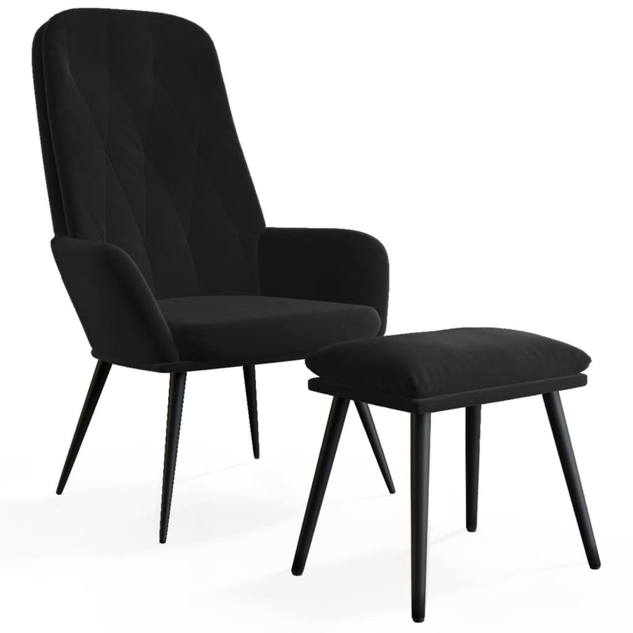 Relaxstoel Met Voetenbank Fluweel 1