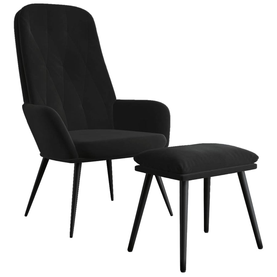 Relaxstoel Met Voetenbank Fluweel 1