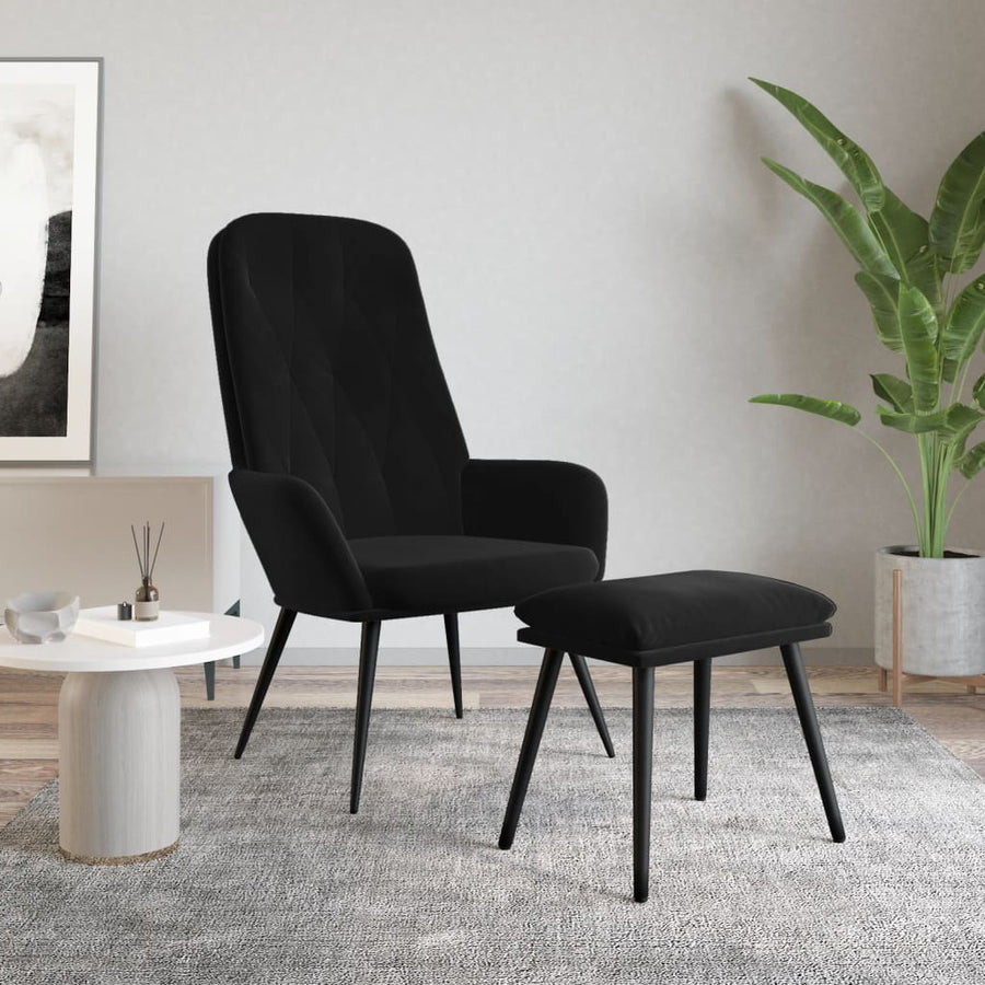 Relaxstoel Met Voetenbank Fluweel 1