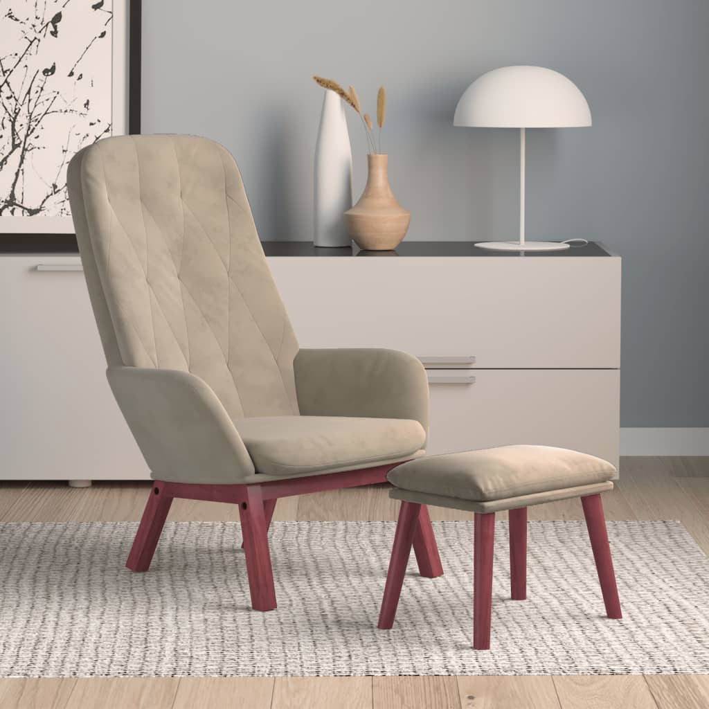 Relaxstoel Met Voetenbank Fluweel 1
