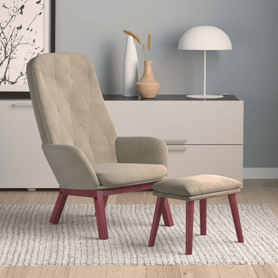 Relaxstoel Met Voetenbank Fluweel 1