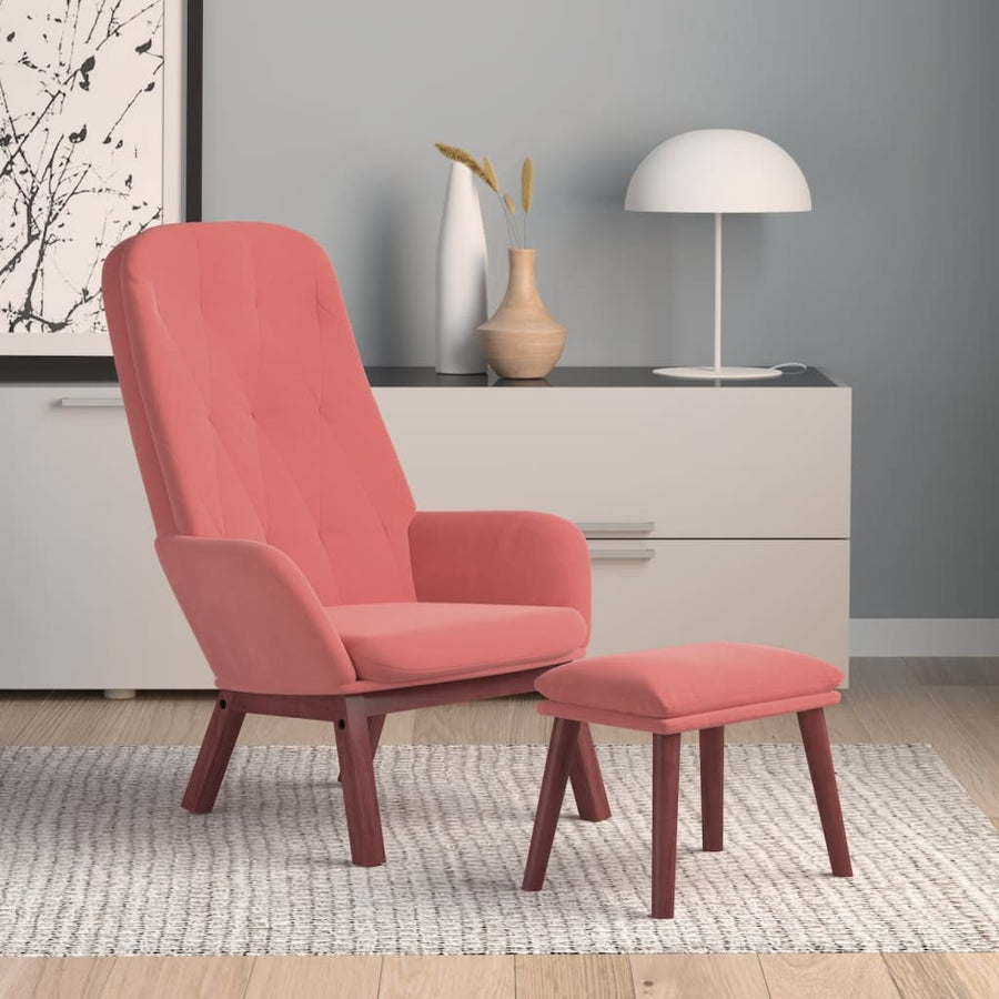 Relaxstoel Met Voetenbank Fluweel 1