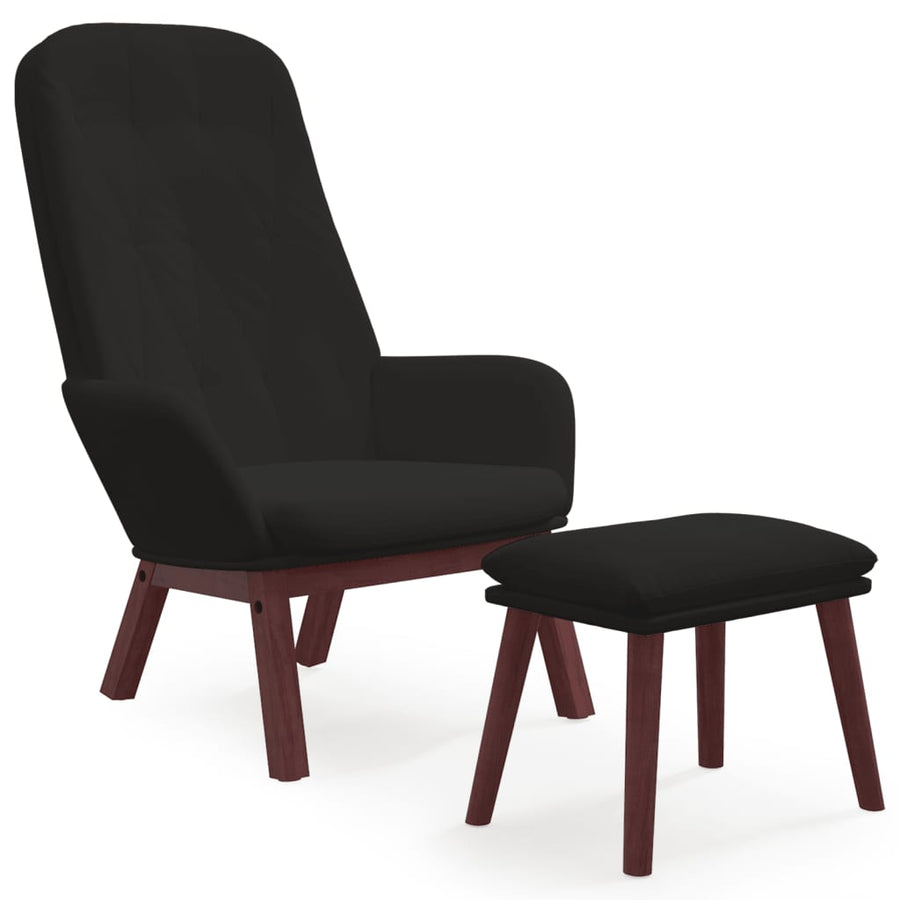 Relaxstoel Met Voetenbank Fluweel 1