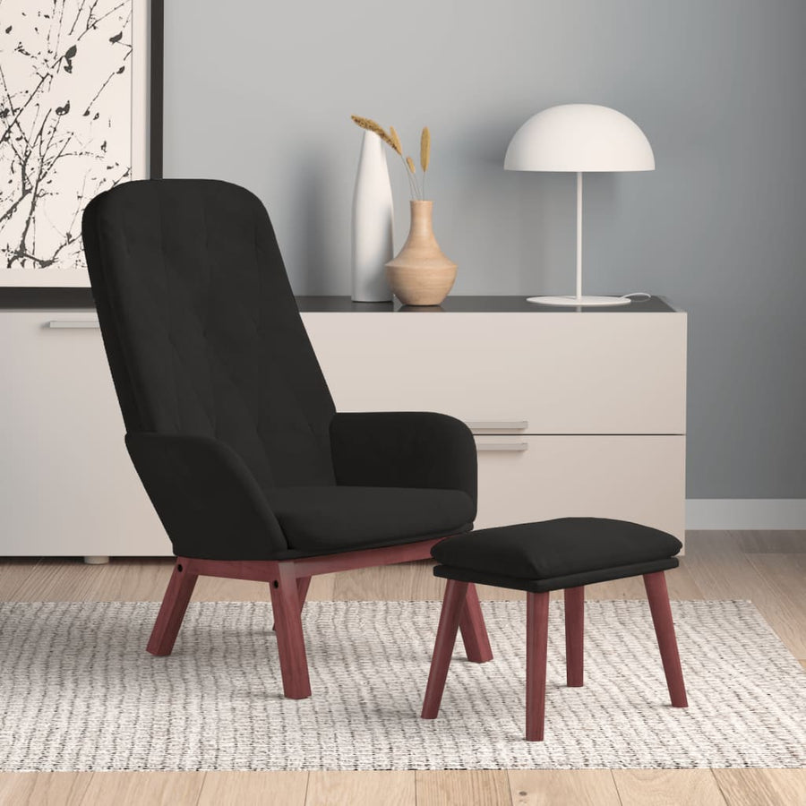 Relaxstoel Met Voetenbank Fluweel 1