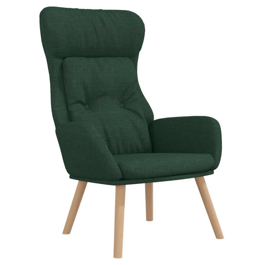 Relaxstoel met voetenbank stof donkergroen