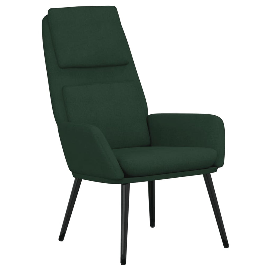Relaxstoel met voetenbank stof donkergroen