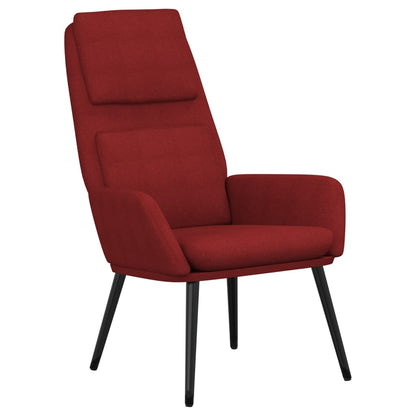 Relaxstoel met voetenbank stof wijnrood