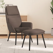 Relaxstoel met voetenbank stof taupe 70x77x98 cm