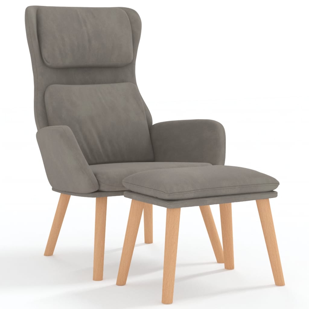 Relaxstoel Met Voetenbank Fluweel 1