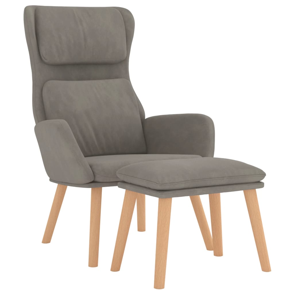 Relaxstoel Met Voetenbank Fluweel 1