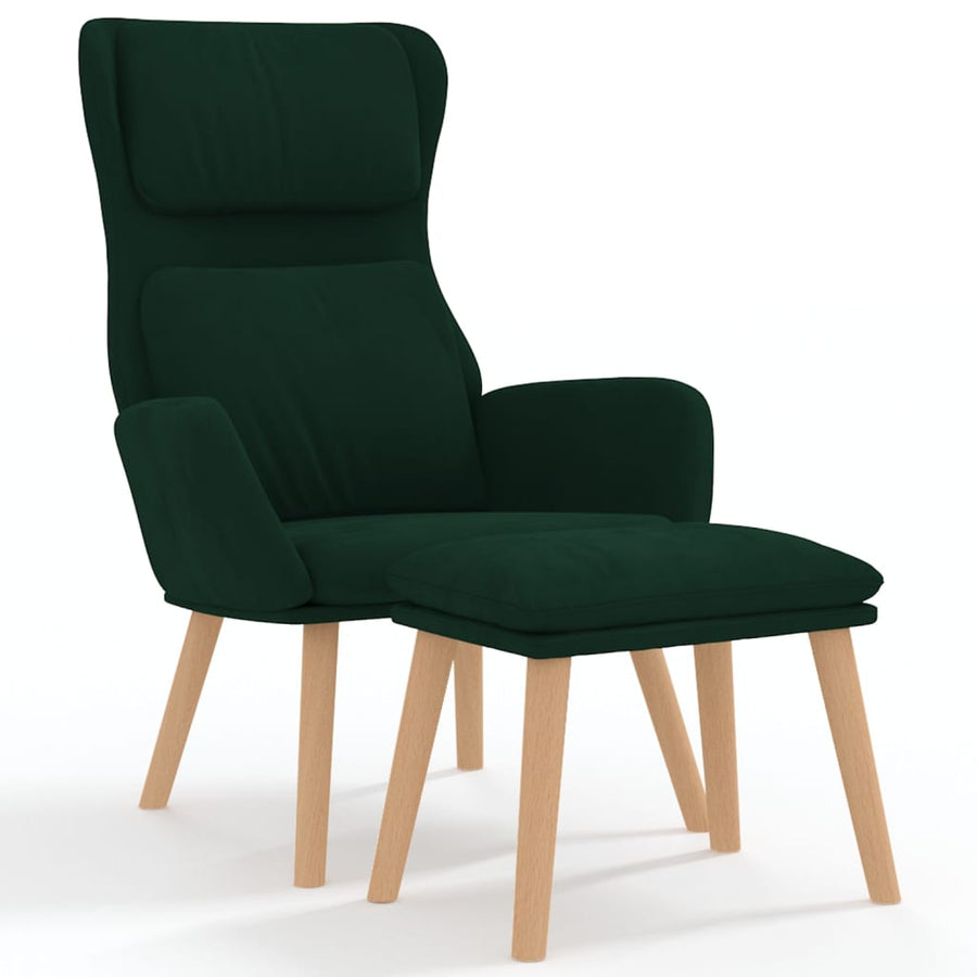 Relaxstoel Met Voetenbank Fluweel 1
