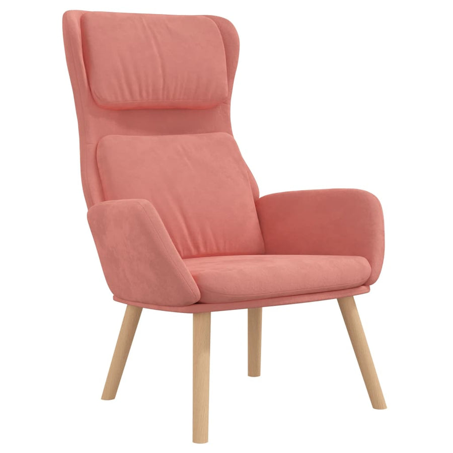 Relaxstoel Met Voetenbank Fluweel Roze