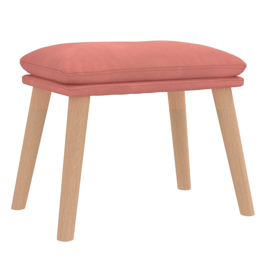 Relaxstoel Met Voetenbank Fluweel Roze