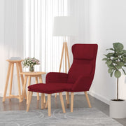 Relaxstoel met voetenbank fluweel wijnrood 70x77x98 cm