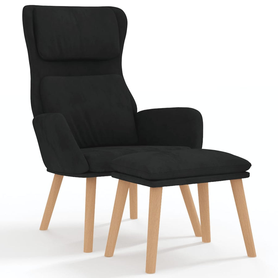Relaxstoel Met Voetenbank Fluweel 1
