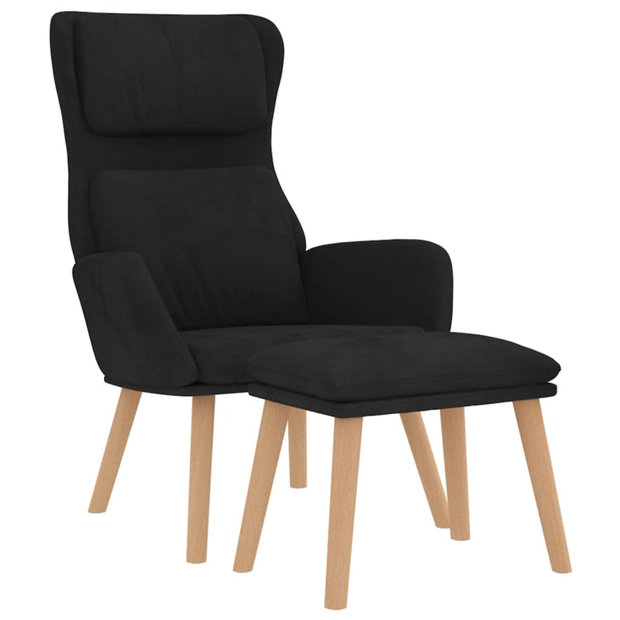 Relaxstoel Met Voetenbank Fluweel 1
