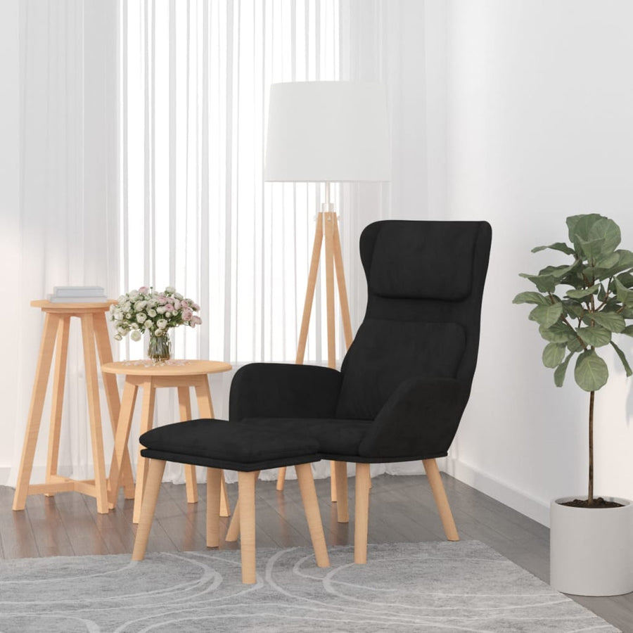 Relaxstoel Met Voetenbank Fluweel 1