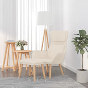 Relaxstoel met voetenbank fluweel crème