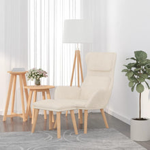 Relaxstoel Met Voetenbank Fluweel Wit 1