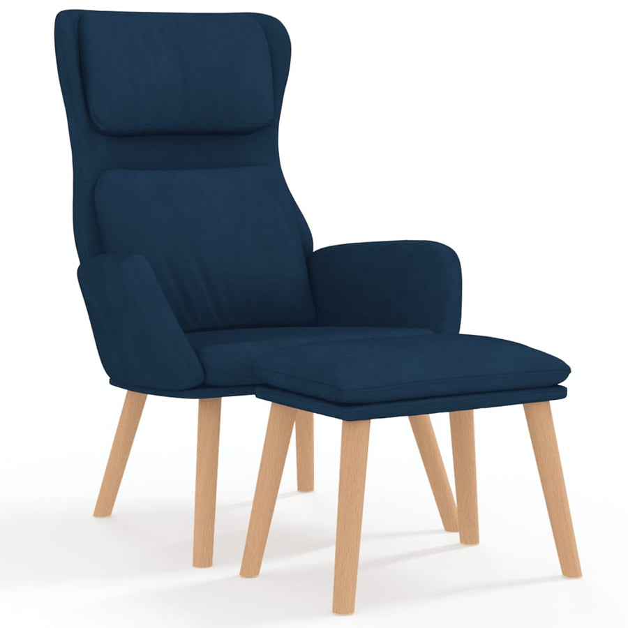 Relaxstoel Met Voetenbank Fluweel 1