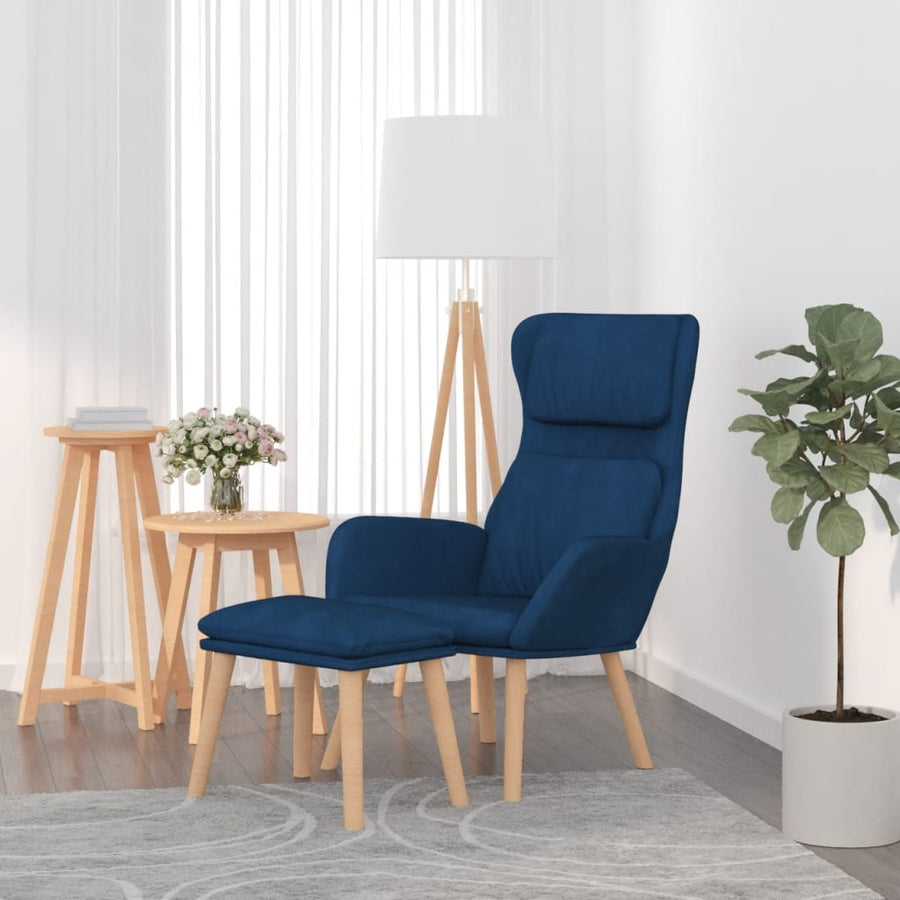 Relaxstoel Met Voetenbank Fluweel 1