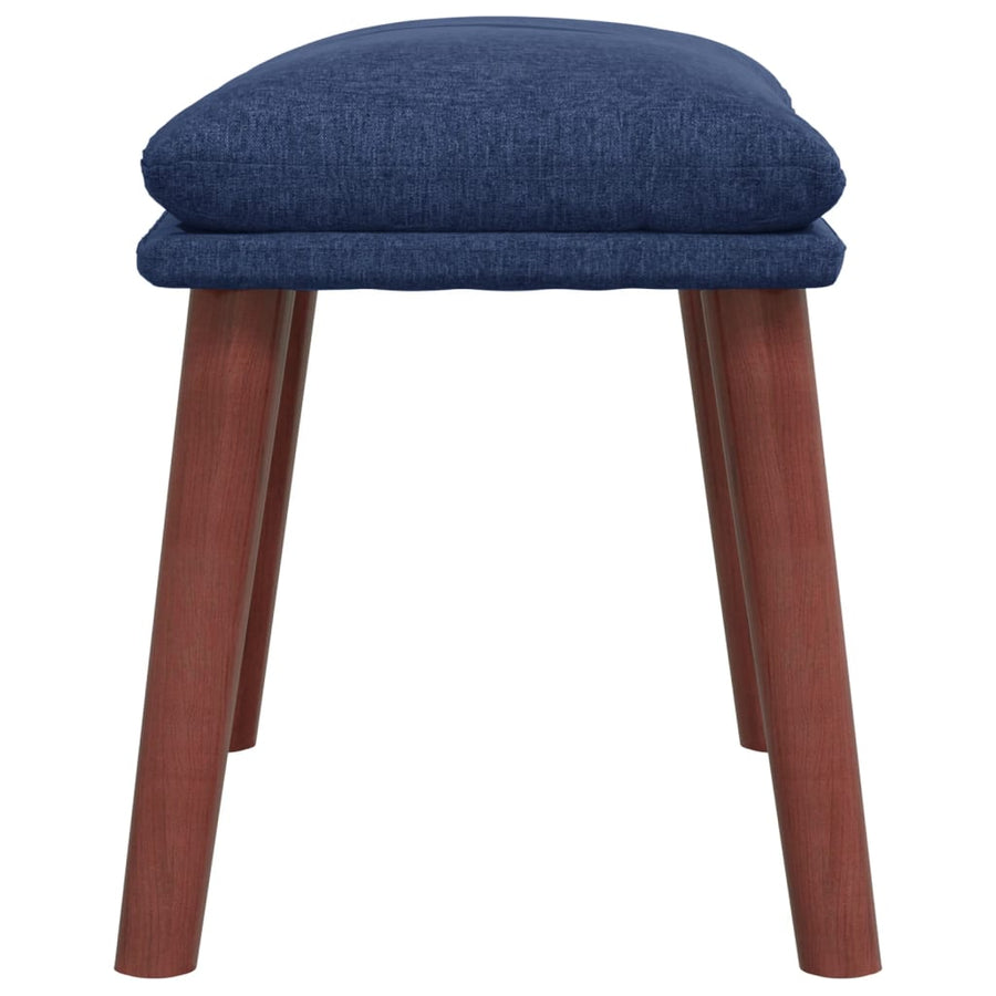 Relaxstoel met voetenbank stof blauw