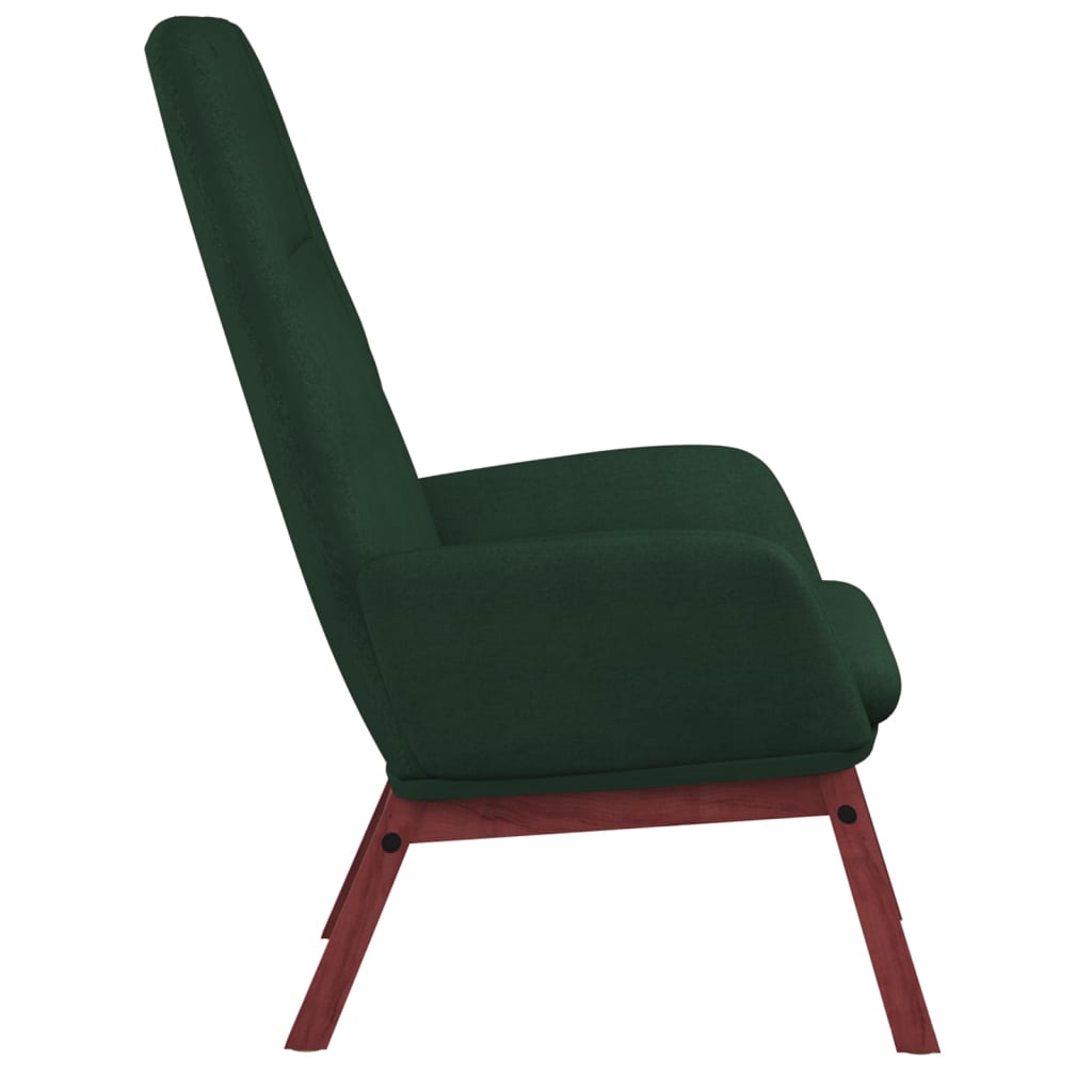 Relaxstoel met voetenbank stof donkergroen