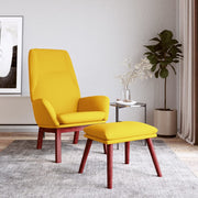 Relaxstoel met voetenbank mosterdgeel