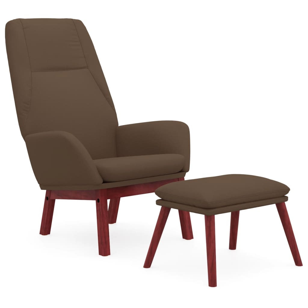 Relaxstoel met voetenbank stof taupe