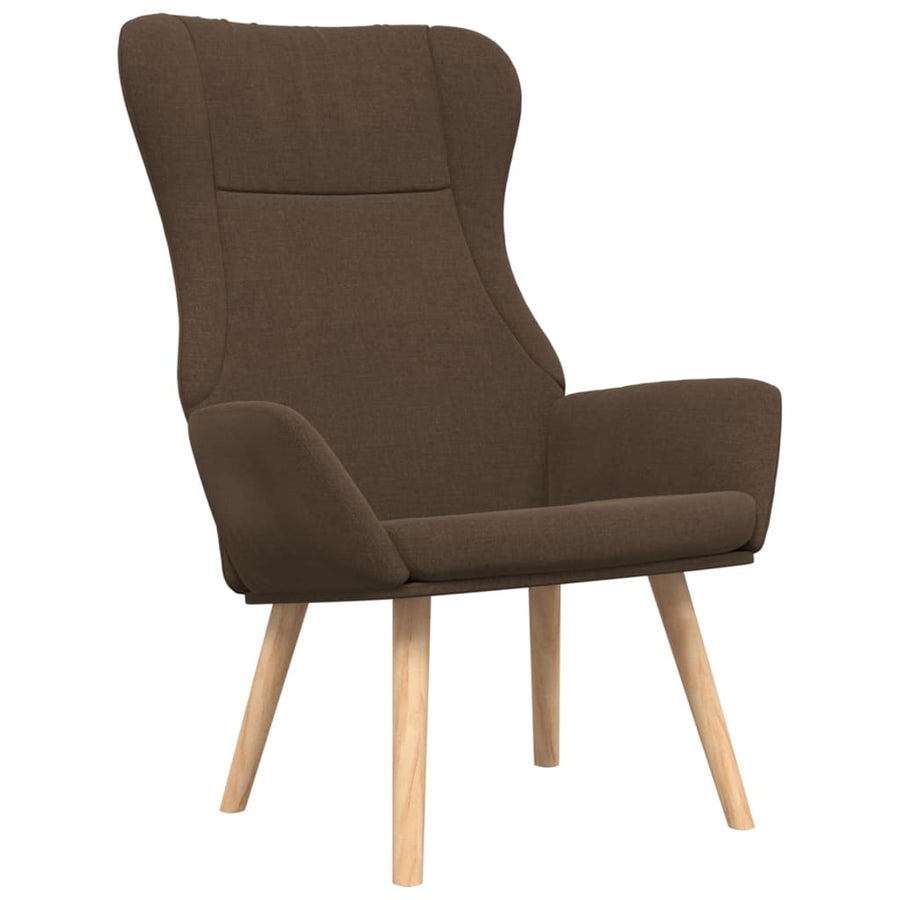 Relaxstoel met voetenbank stof bruin