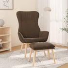 Relaxstoel met voetenbank stof bruin 70x77x94 cm