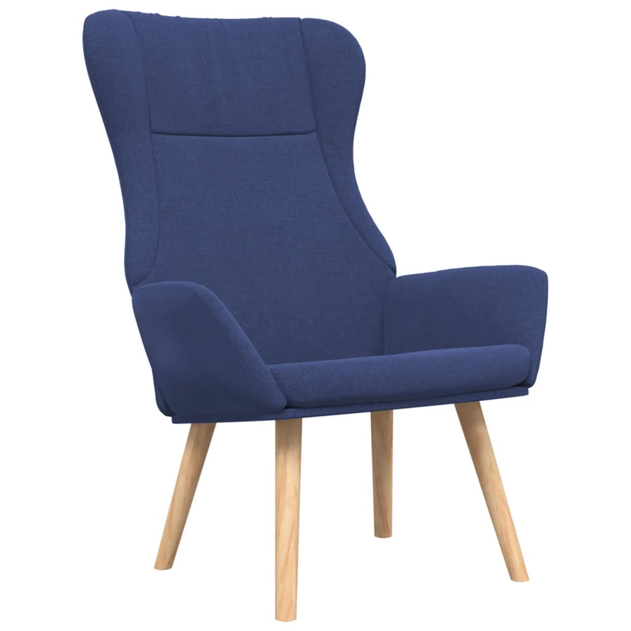 Relaxstoel met voetenbank stof blauw