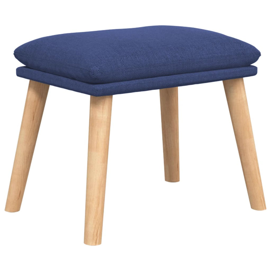 Relaxstoel met voetenbank stof blauw