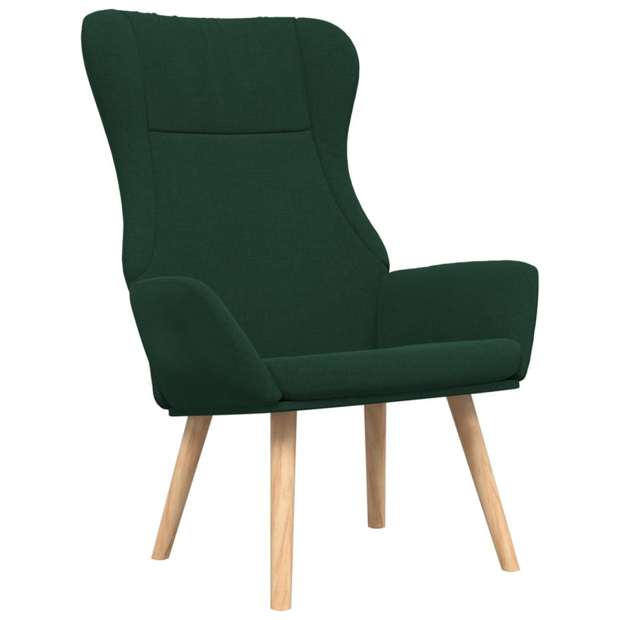 Relaxstoel met voetenbank stof donkergroen