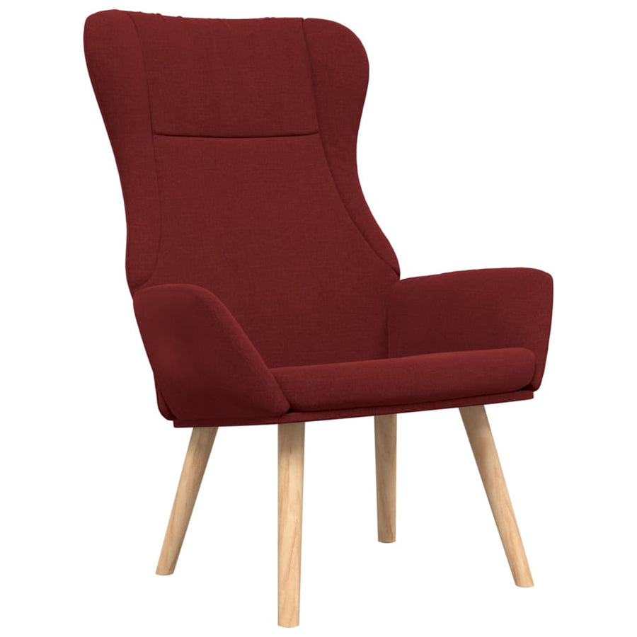 Relaxstoel met voetenbank stof wijnrood