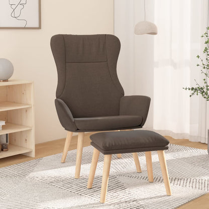 Relaxstoel met voetenbank stof taupe