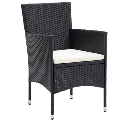 -Delige Tuinset Poly Rattan Zwart