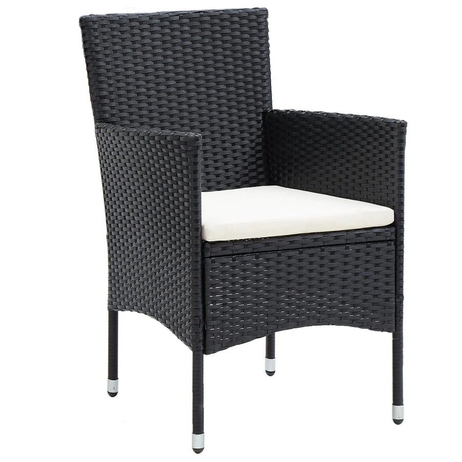-Delige Tuinset Poly Rattan Zwart