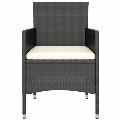 -Delige Tuinset Poly Rattan Zwart