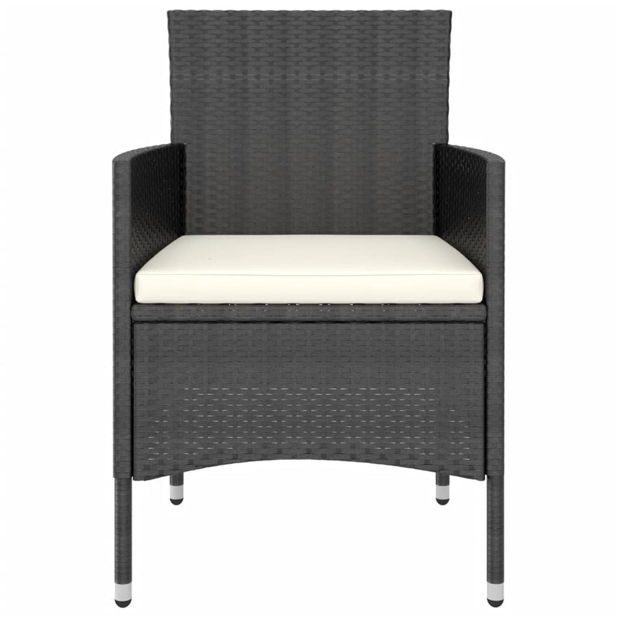 -Delige Tuinset Poly Rattan Zwart