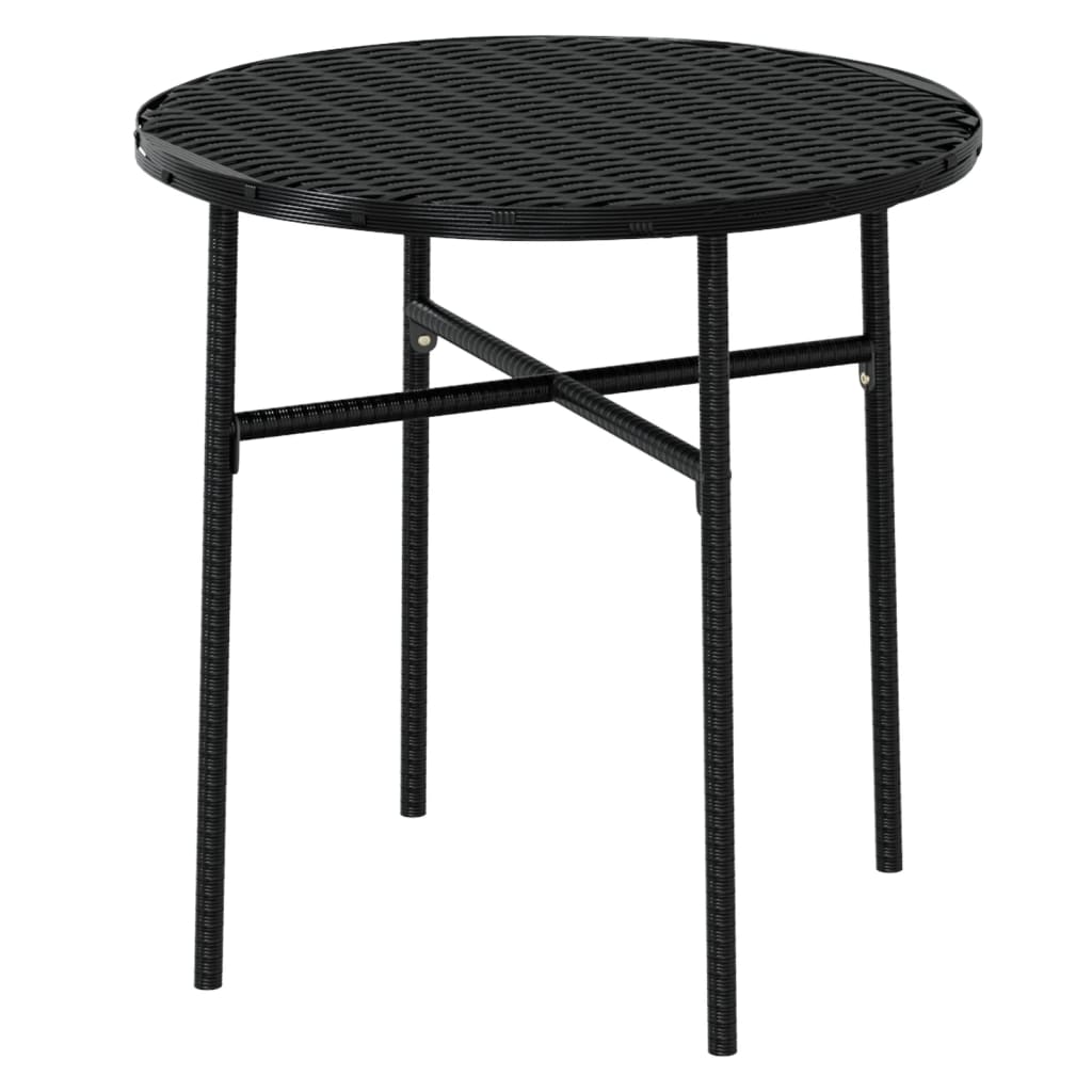 -Delige Tuinset Poly Rattan Zwart