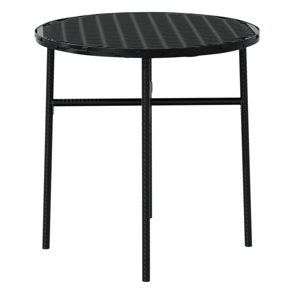 -Delige Tuinset Poly Rattan Zwart