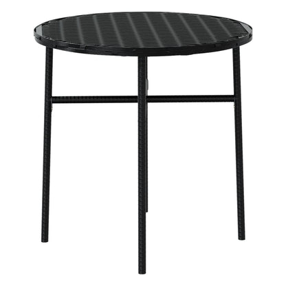 -Delige Tuinset Poly Rattan Zwart
