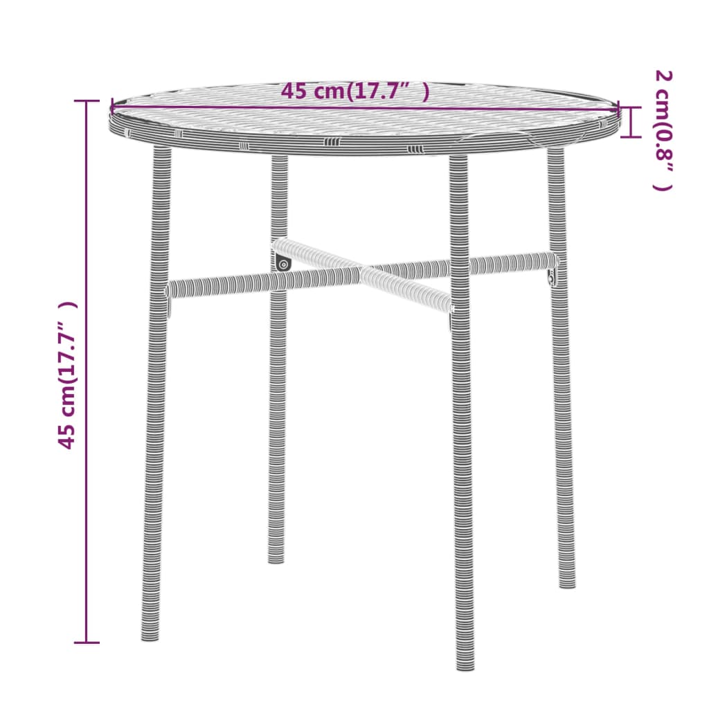 -Delige Tuinset Poly Rattan Zwart