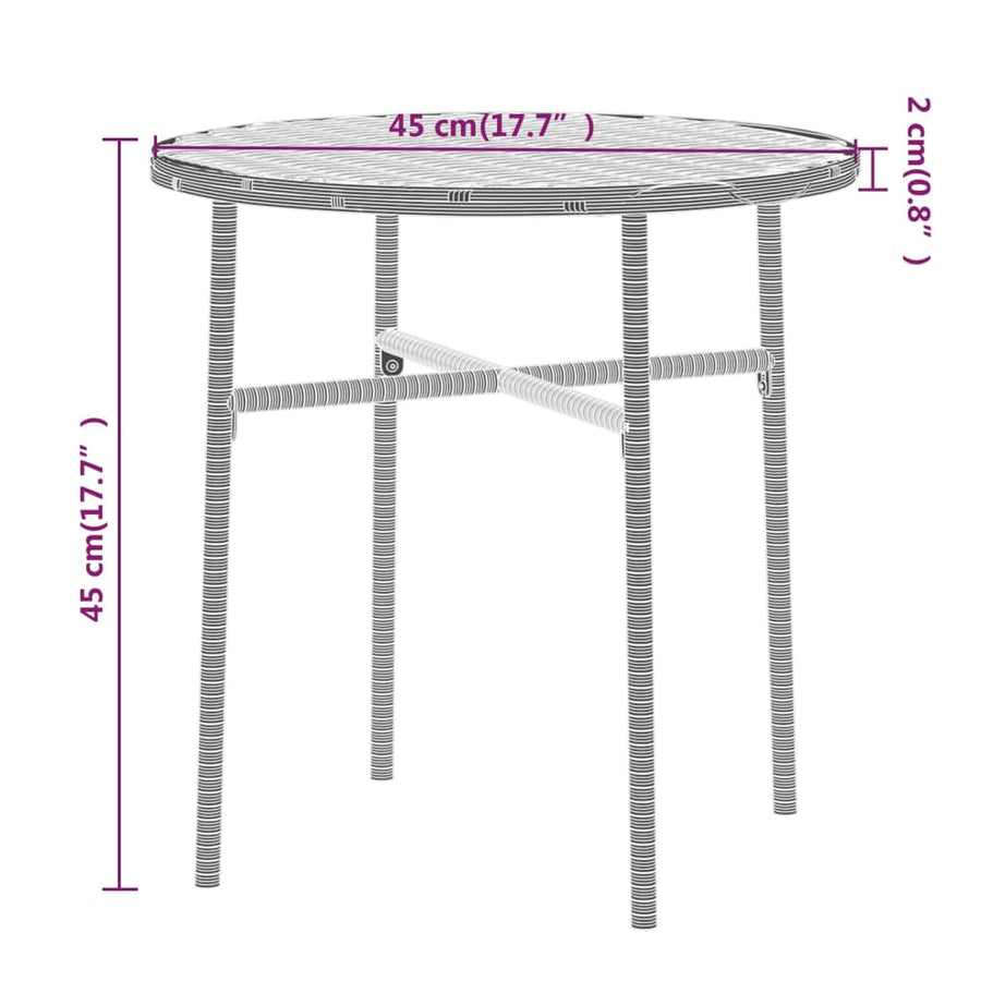 -Delige Tuinset Poly Rattan Zwart