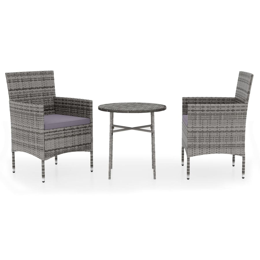 -Delige Tuinset Poly Rattan Grijs